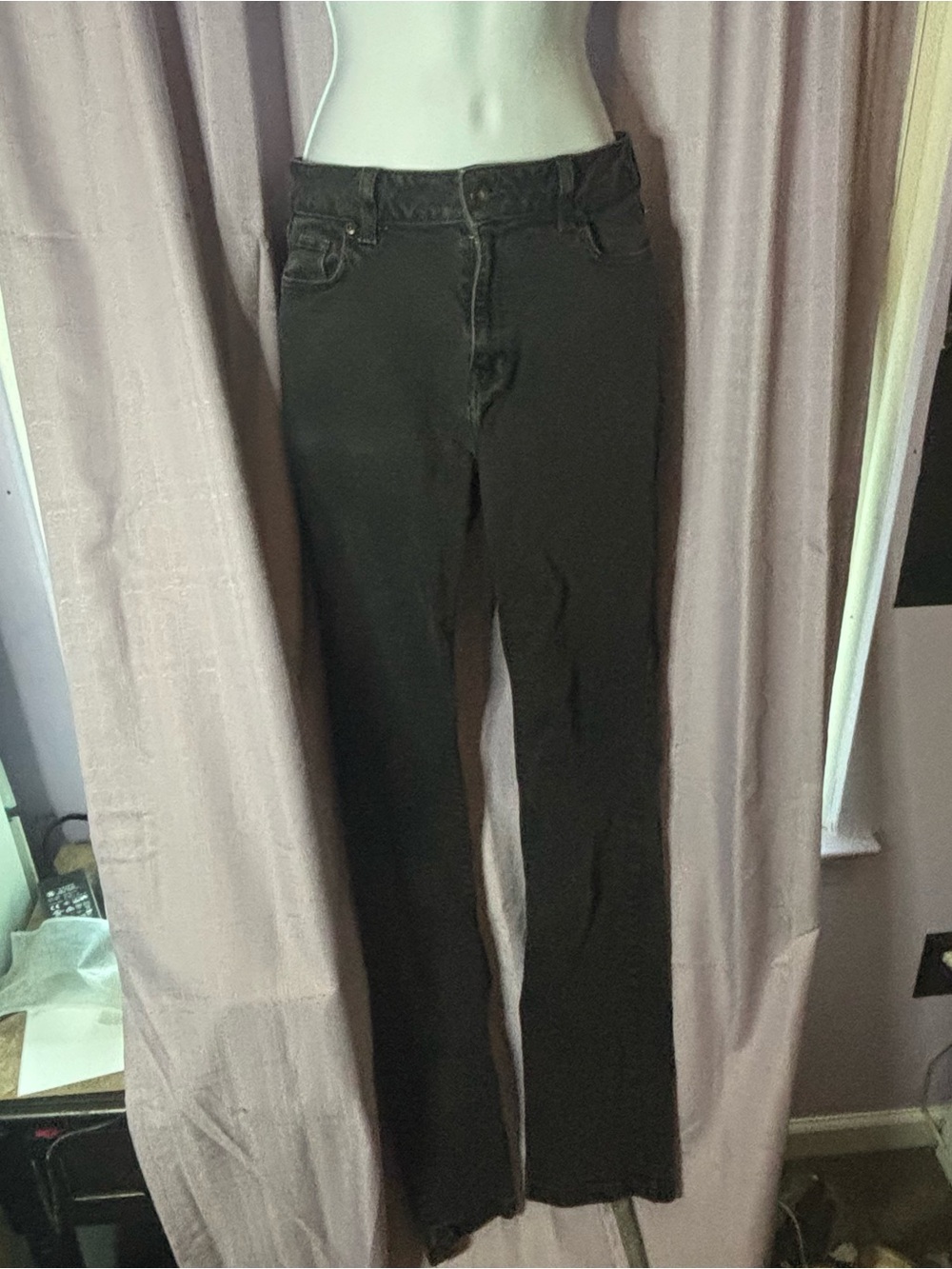 L.L. Bean Women's Flare Jeans in Black Denim